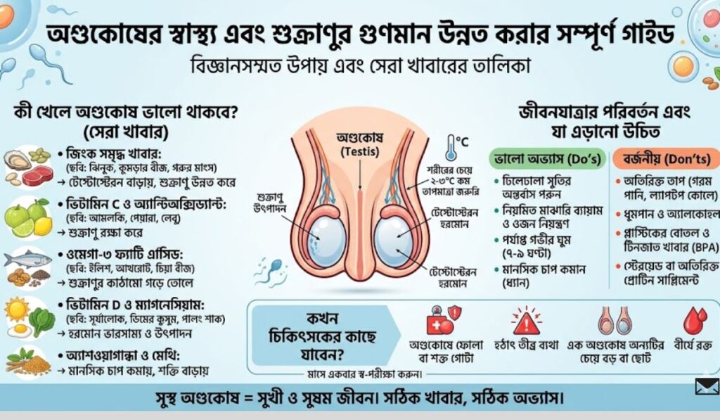 অণ্ডকোষ ভালো রাখার উপায়: কী খেলে সুস্থ থাকবে (বিশেষজ্ঞ গাইড) 1 অণ্ডকোষ ভালো রাখার উপায়