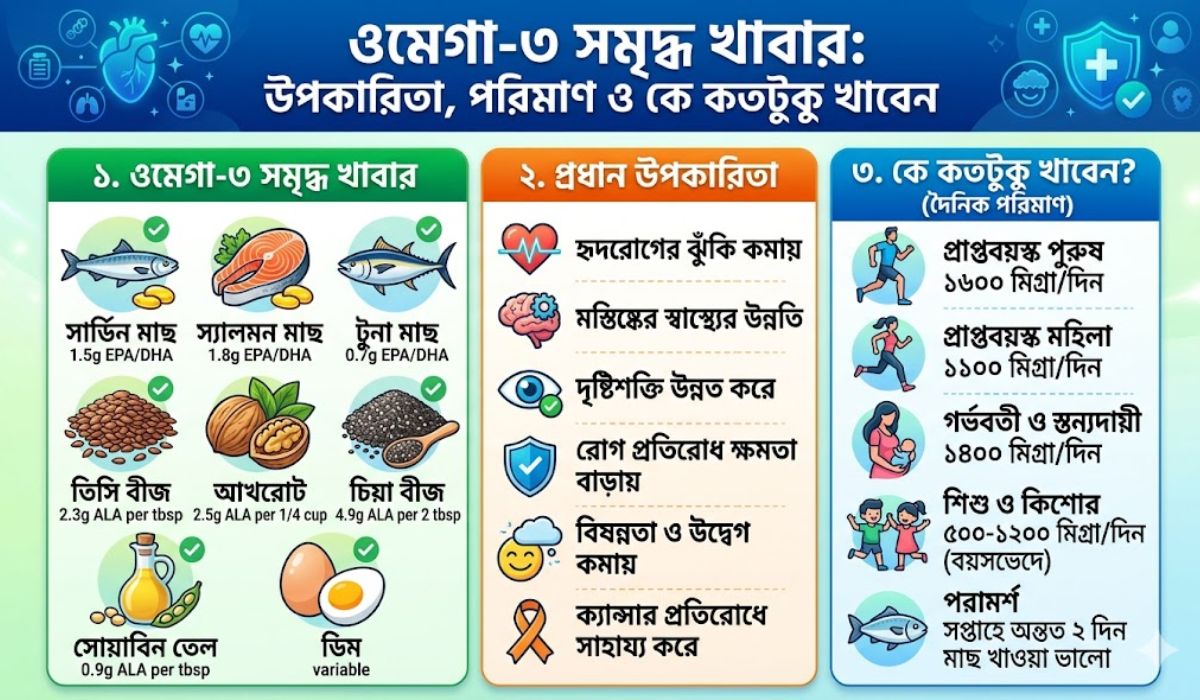 ওমেগা-৩ সমৃদ্ধ খাবার