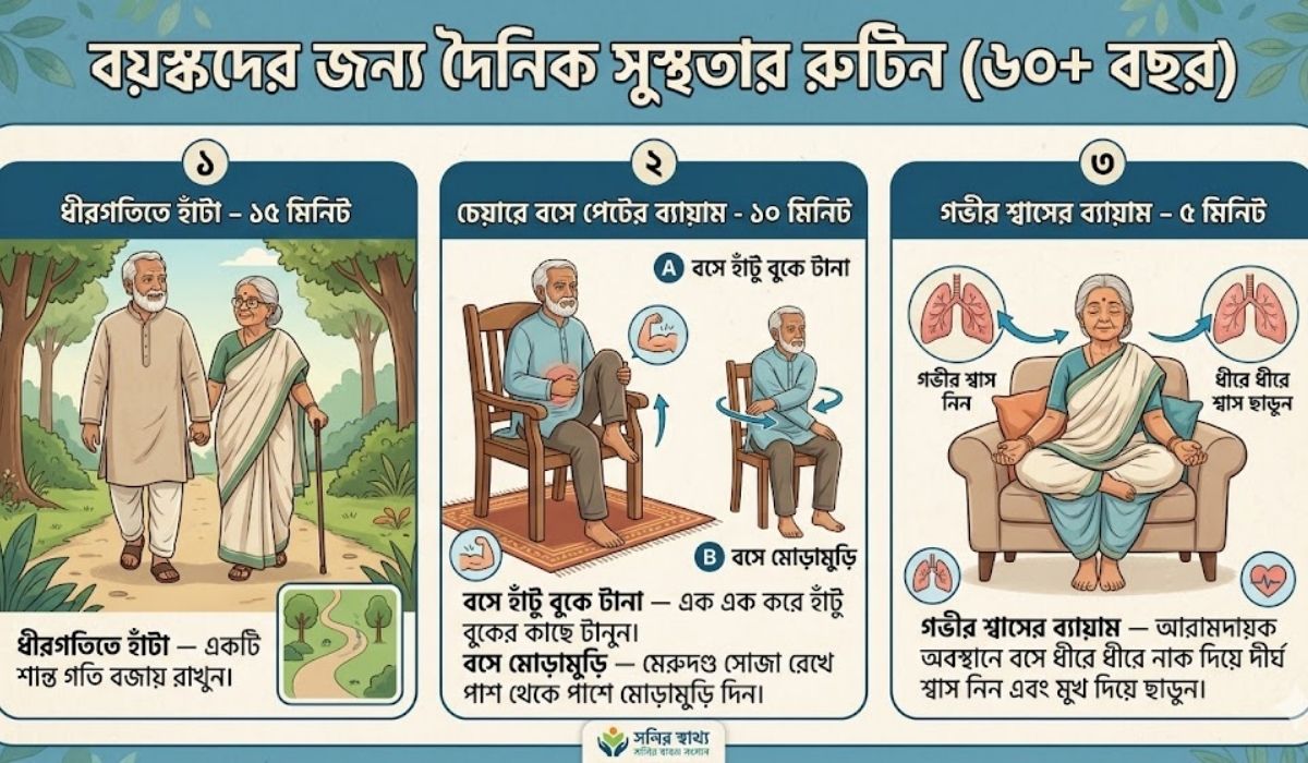 বয়স্ক (৬০+ বছর)   পেটের গ্যাস কমানোর ব্যায়াম