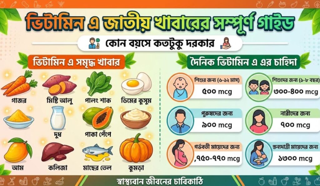 ভিটামিন এ জাতীয় খাবার