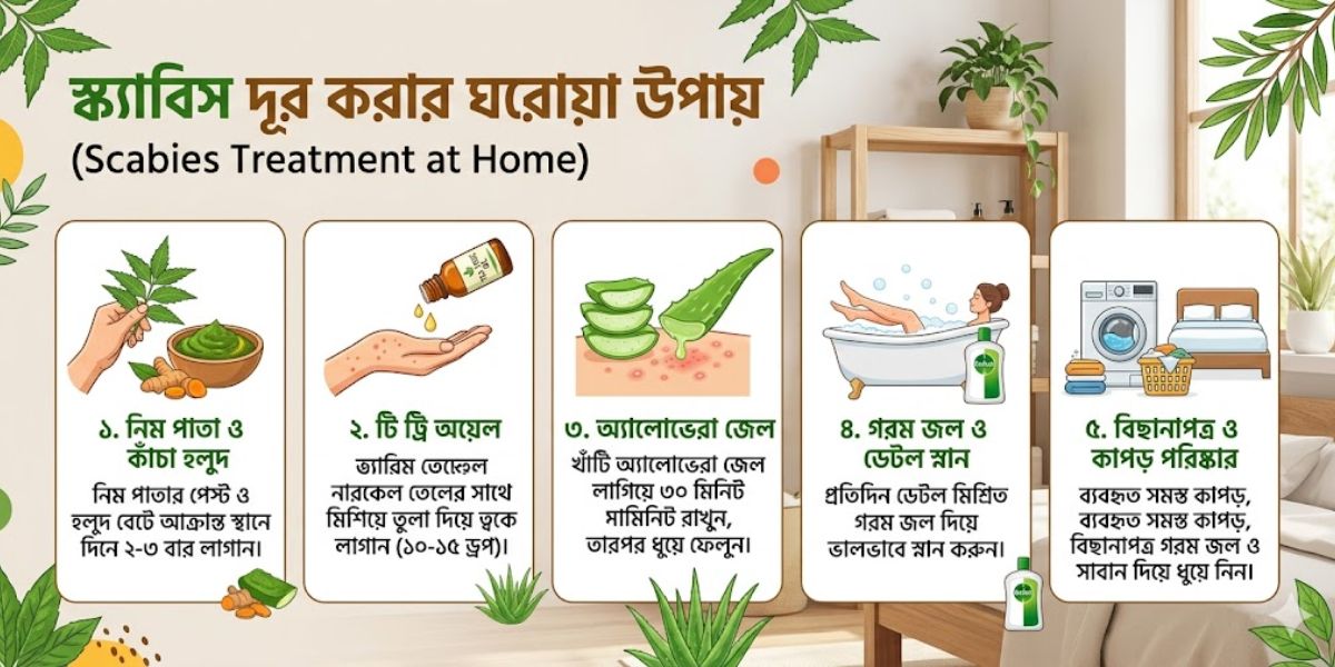 স্ক্যাবিস: প্রকারভেদ, লক্ষণ, কারণ, এবং ঘরোয়া প্রতিকার