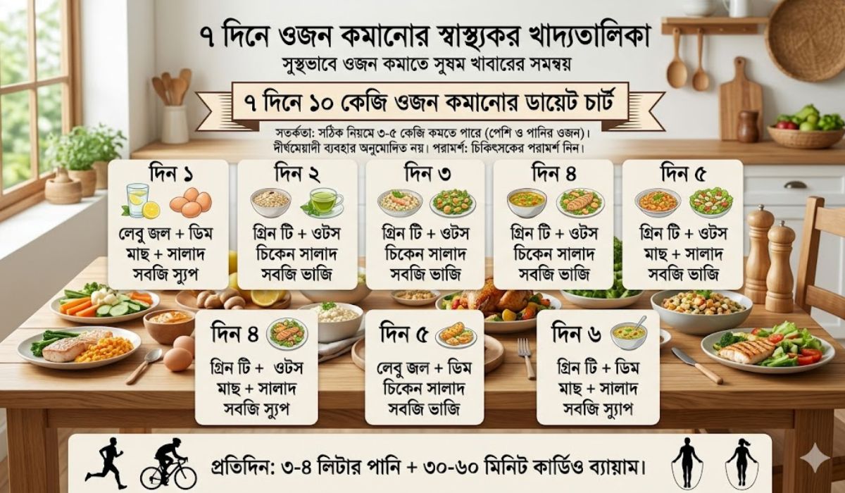 ঘরে বসে স্বাস্থ্যকরভাবে দ্রুত ওজন কমানোর উপায় ও ডায়েট চার্ট 4 ১৫ দিনে ১০ কেজি ওজন কমানোর ডায়েট চার্ট