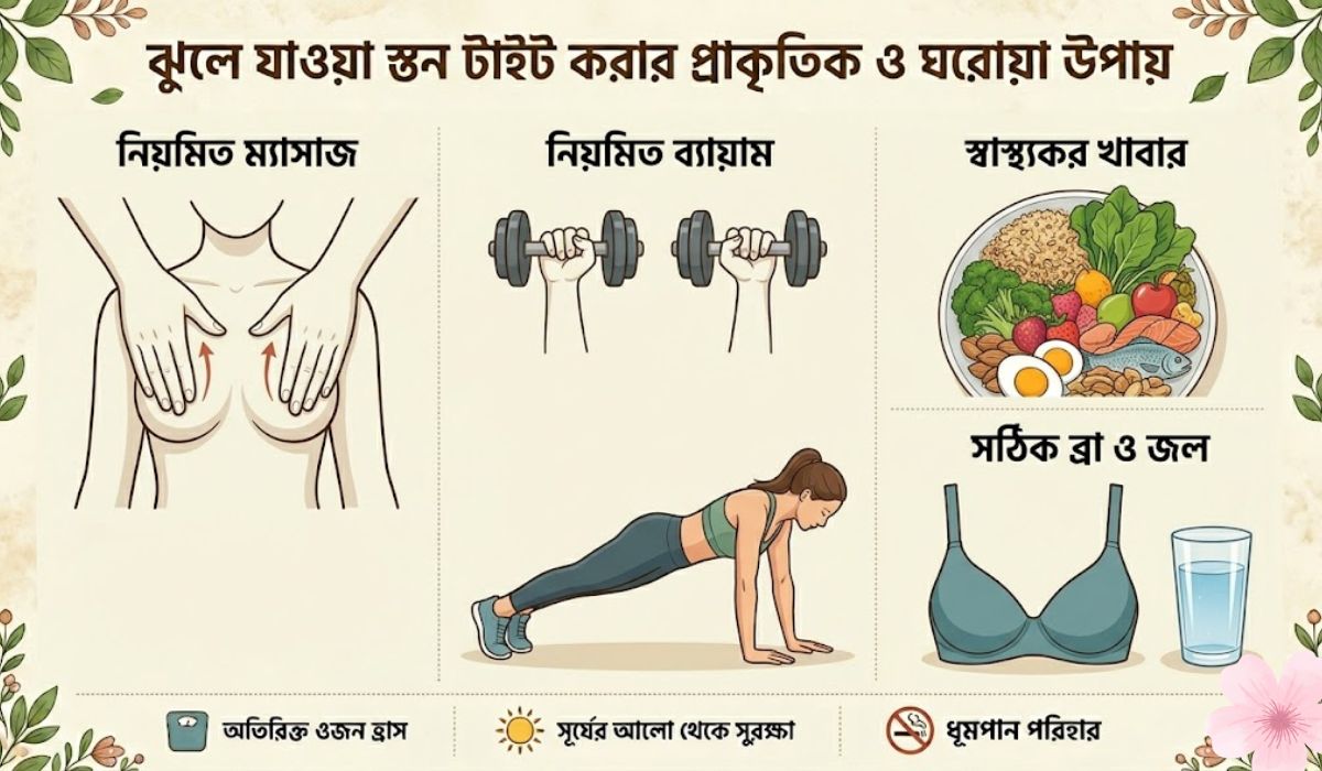 ঝুলে যাওয়া স্তন টাইট করার প্রাকৃতিক ও ঘরোয়া উপায় 3 ঝুলে যাওয়া স্তন টাইট করার প্রাকৃতিক উপায়