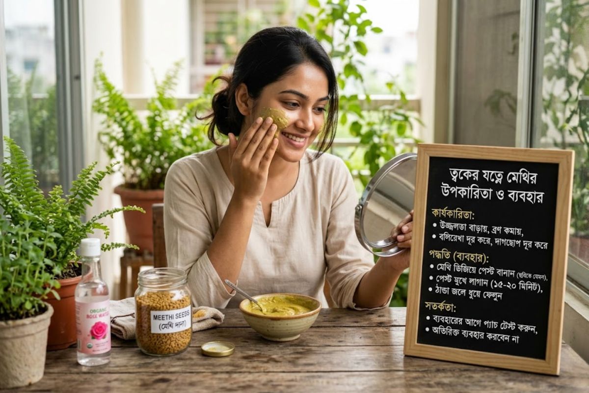 ত্বকের যত্নে মেথির উপকারিতা ও ব্যবহার: কার্যকারিতা, পদ্ধতি ও সতর্কতা