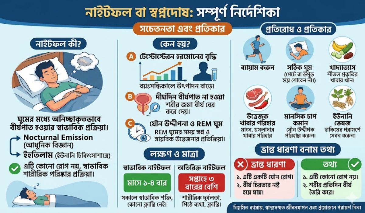নাইটফল বা স্বপ্নদোষ: কারণ, লক্ষণ ও সমাধান