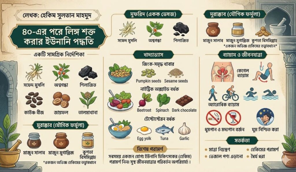 বয়স ৪০-এর পরে লিঙ্গ শক্ত করার ইউনানি উপায়