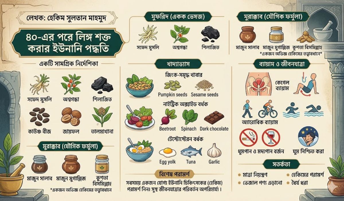 বয়স ৪০-এর পরে লিঙ্গ শক্ত করার উপায়: সম্পূর্ণ ইউনানি গাইড