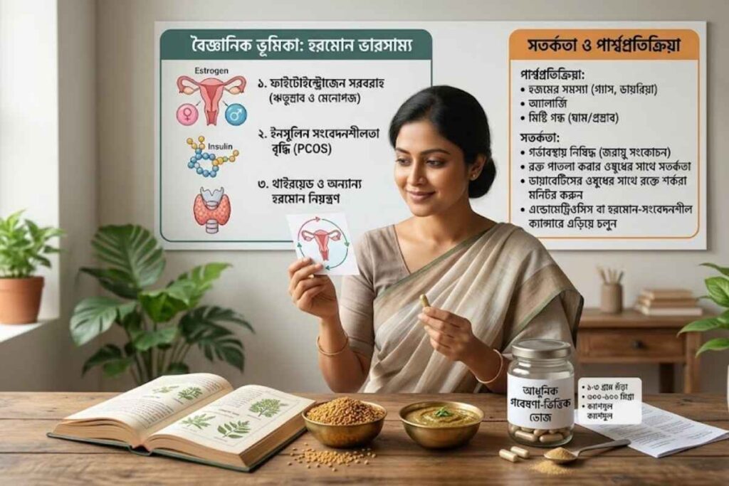 মহিলাদের হরমোন ভারসাম্যে মেথির ভূমিকা: কার্যকারিতা, ব্যবহার ও সতর্কতার 1 মহিলাদের হরমোন ভারসাম্যে মেথির ভূমিকা