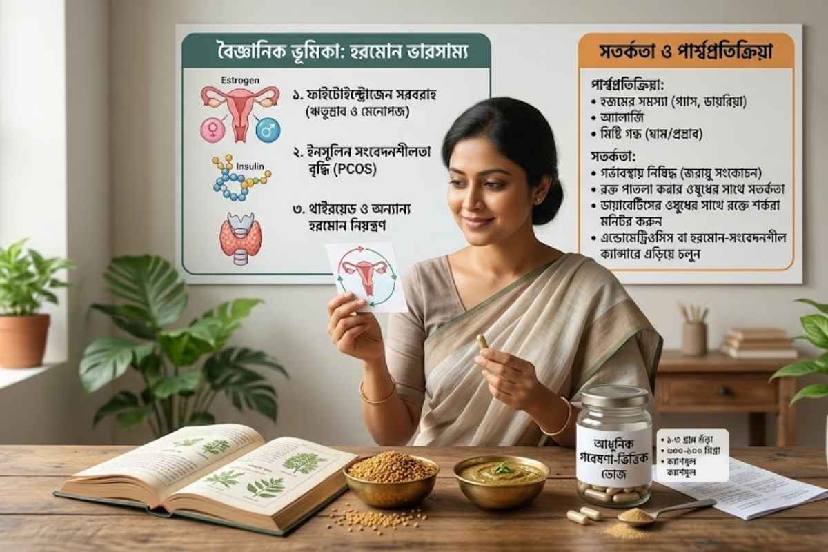 মহিলাদের হরমোন ভারসাম্যে মেথির ভূমিকা: কার্যকারিতা, ব্যবহার ও সতর্কতার